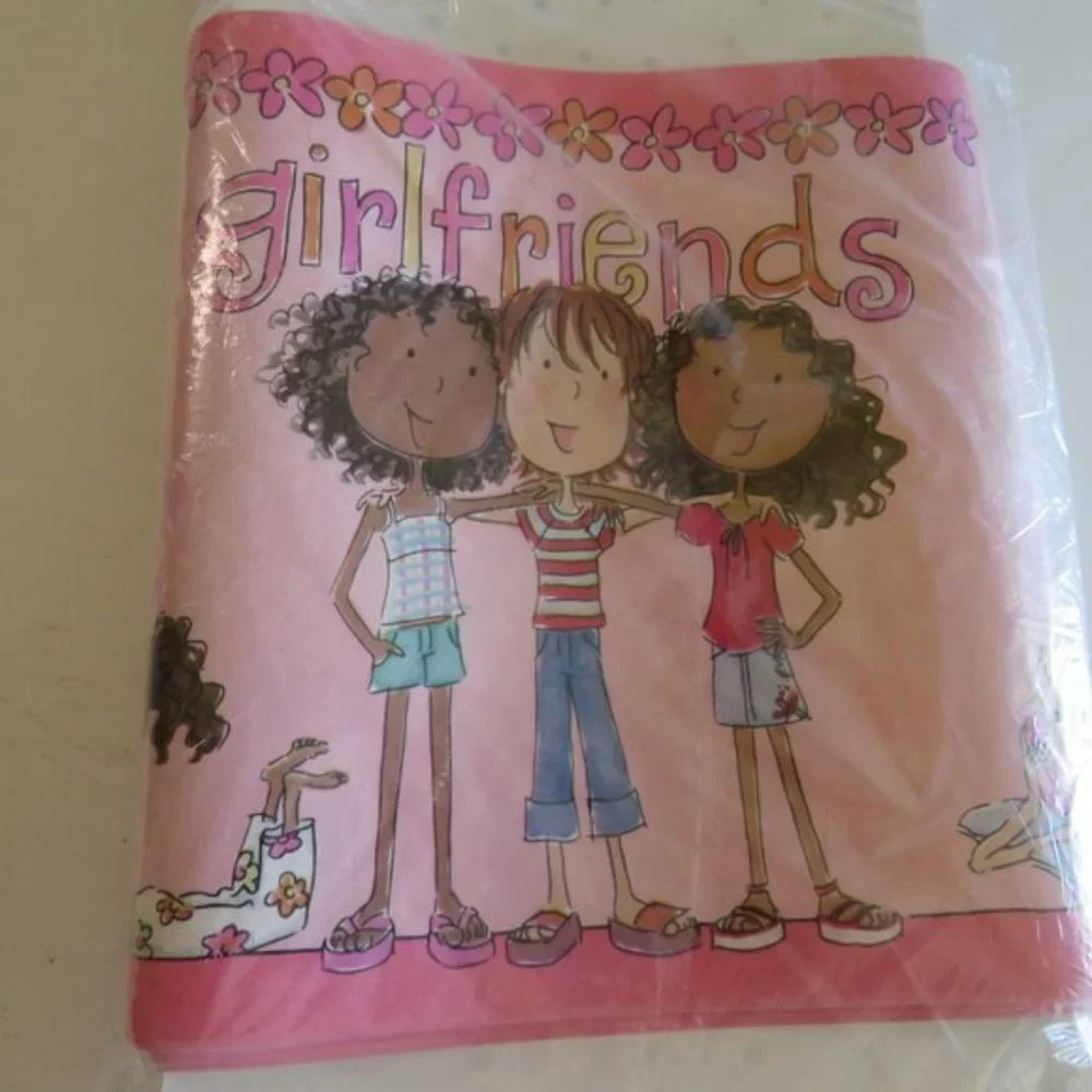 GIRLFRIENDS Pink GIRL WALLPAPER BOARDER Craft GREETING CARD Journal 6.25